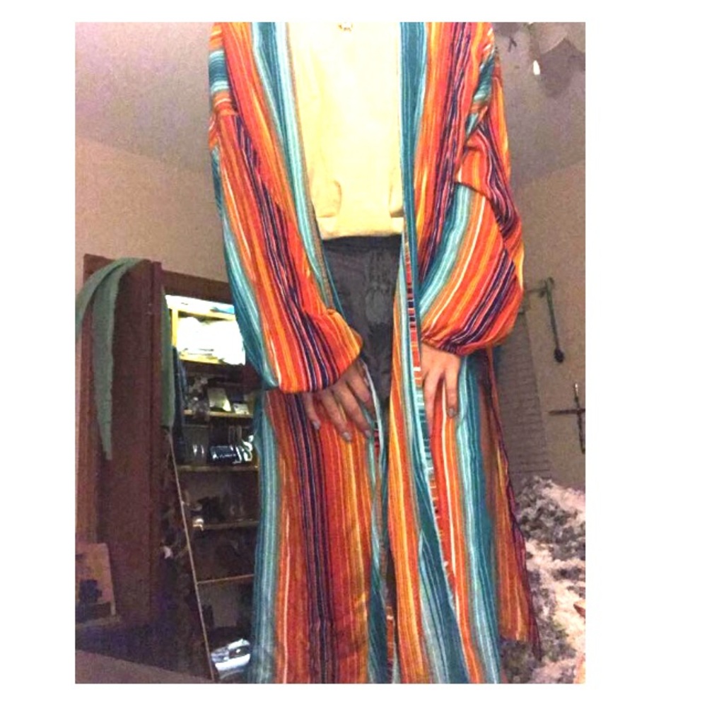 knee length longsleeve southwestern kimonocardigan